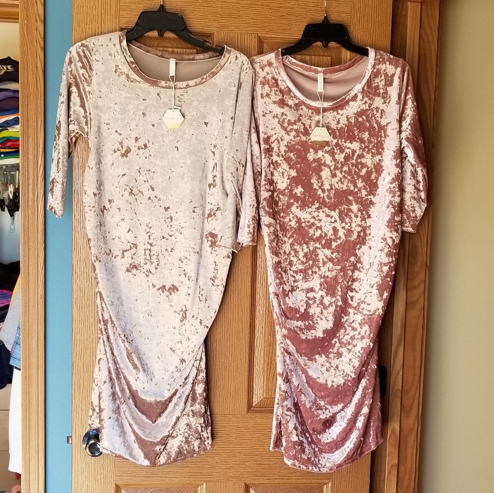 Pinkblush Velvet Fitted Maternity Dresses (2)